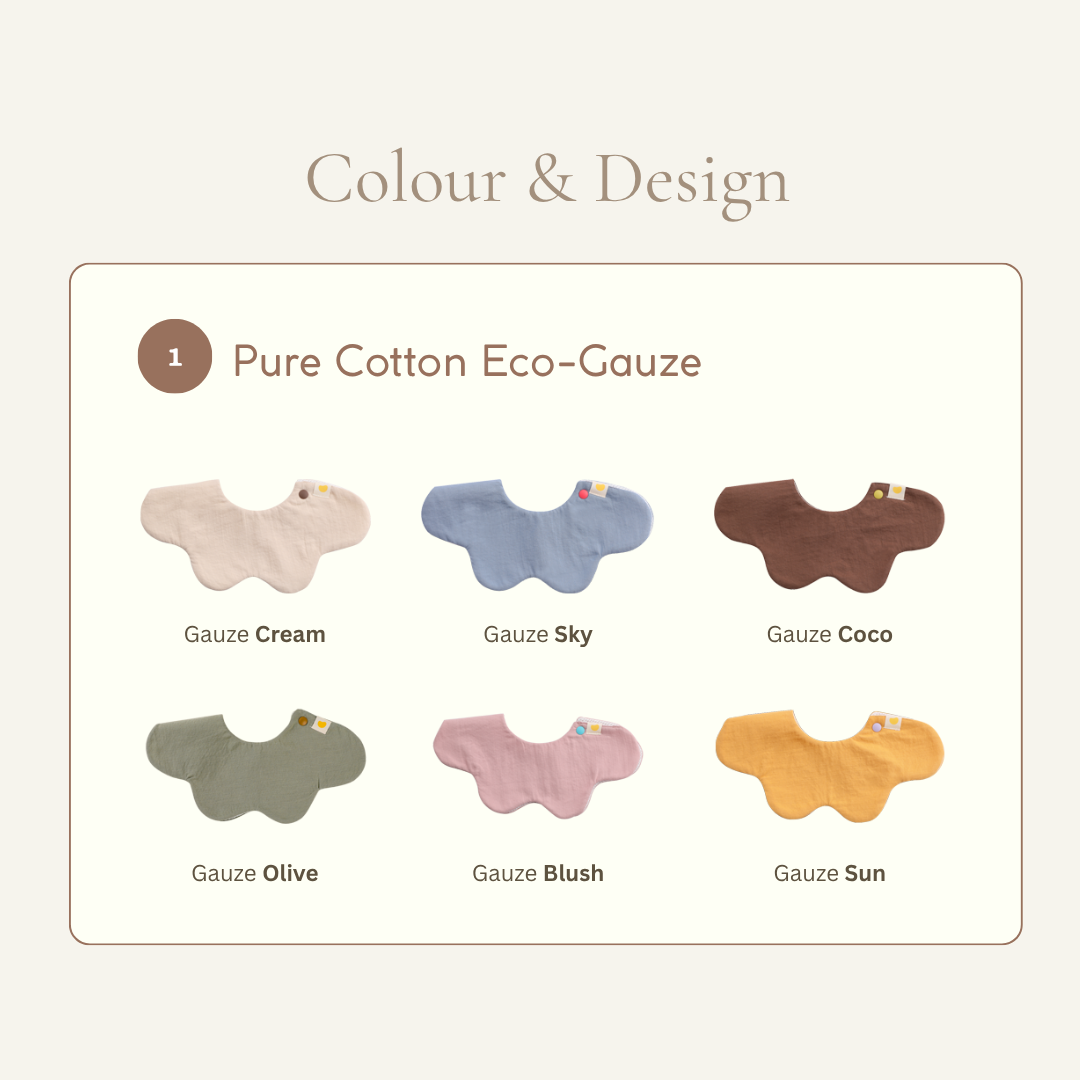 100% Pure Cotton Dry Air-Mesh Baby Rolling Bib | 100% Organic Eco Guaze Cotton