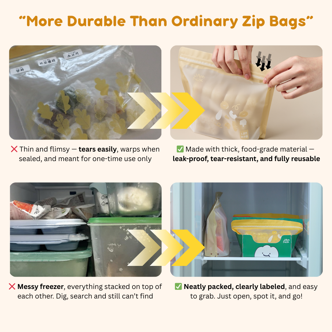 Baby Food Storage Zipper Bag | Double Sealed | Keep Food Fresh | Hygiene | 700ml/1500ml