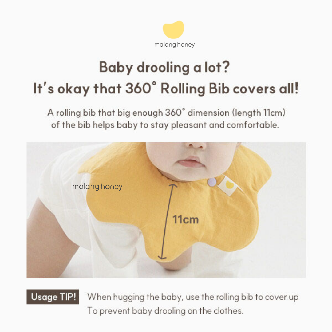 100% Pure Cotton Dry Air-Mesh Baby Rolling Bib | 100% Organic Eco Guaze Cotton