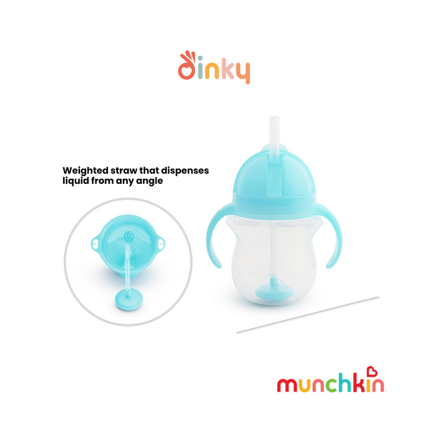 Munchkin - Any Angle Click Lock ™ Weighted Straw Cup - 7oz with Handle | 10oz without Handle for 6M+ onward