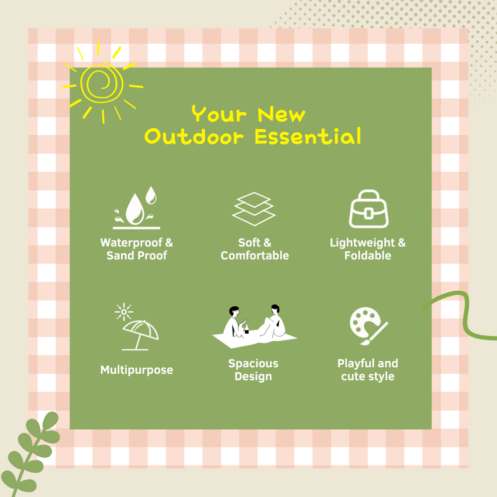 Portable Waterproof Picnic Mat | Lightweight & Easy to Carry | Outdoor Camping