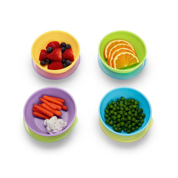 Munchkin - Love-a-Bowls ™ | On the go feeding | Comes with 4 bowls , lid and 2 soft-tip