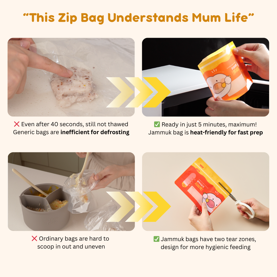 Microwavable Baby Food Storage Zipper Bags | Hygiene / Easy Heating Up 260ml X 25pcs