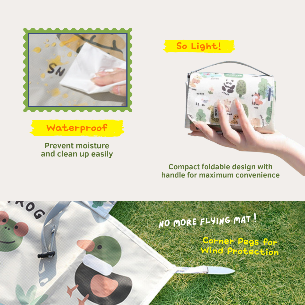 Portable Waterproof Picnic Mat | Lightweight & Easy to Carry | Outdoor Camping