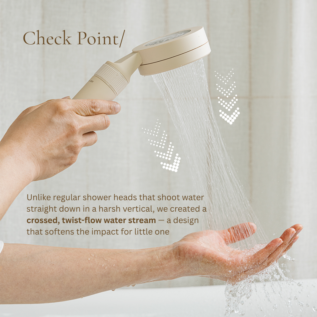 Newborn Shower Head W/ Dual Filter system | 100% Chlorine Removal | BPA-Free