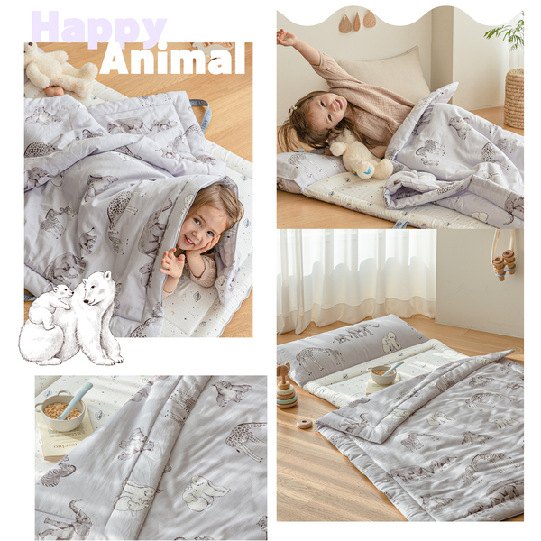 Nature Love Mere Pure Premium Cotton Light Weight All-In-One Nap Bedding Set with Zipper Closure