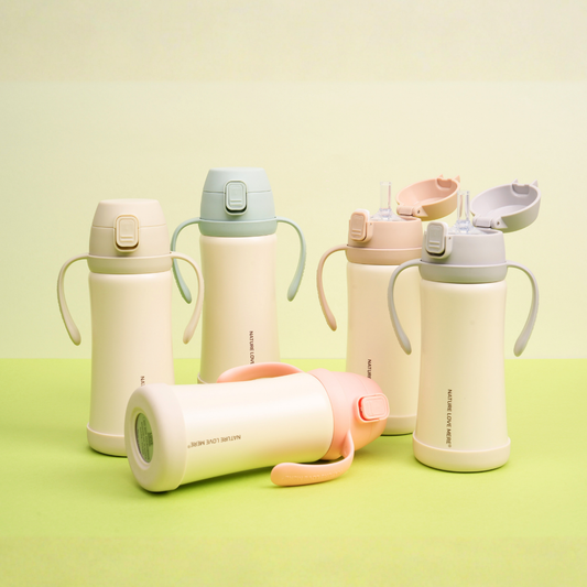 Double Insulation Stainless Steel Straw Bottle| Non-slip Cover | Keeps Hot and Cold Drinks