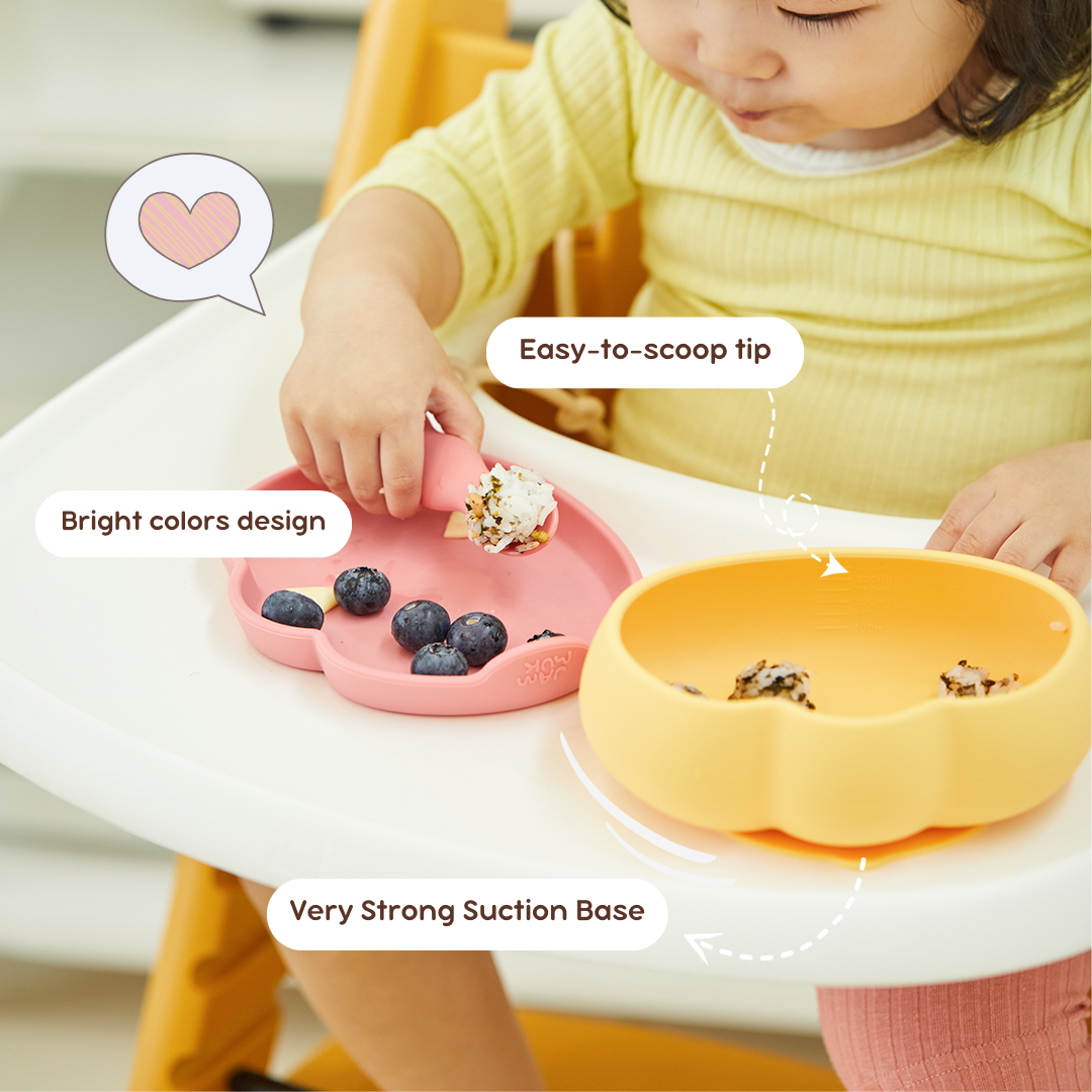 Suction Bowl with Lid cover | BPA Free | Platinum Silicone