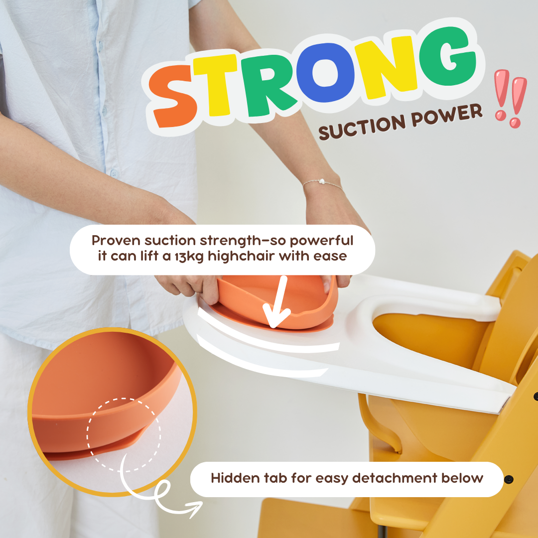 Suction Bowl with Lid cover | BPA Free | Platinum Silicone
