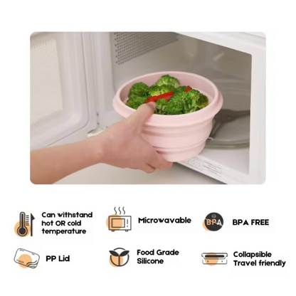 Collapsible Food Grade Silicone Lunch / Snack Container
