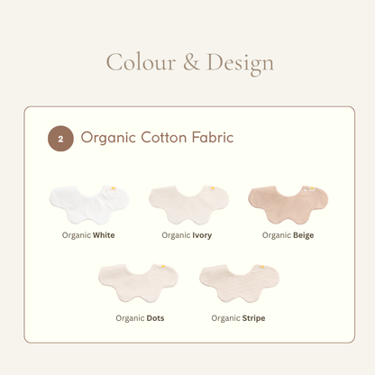 100% Pure Cotton Dry Air-Mesh Baby Rolling Bib | 100% Organic Eco Guaze Cotton