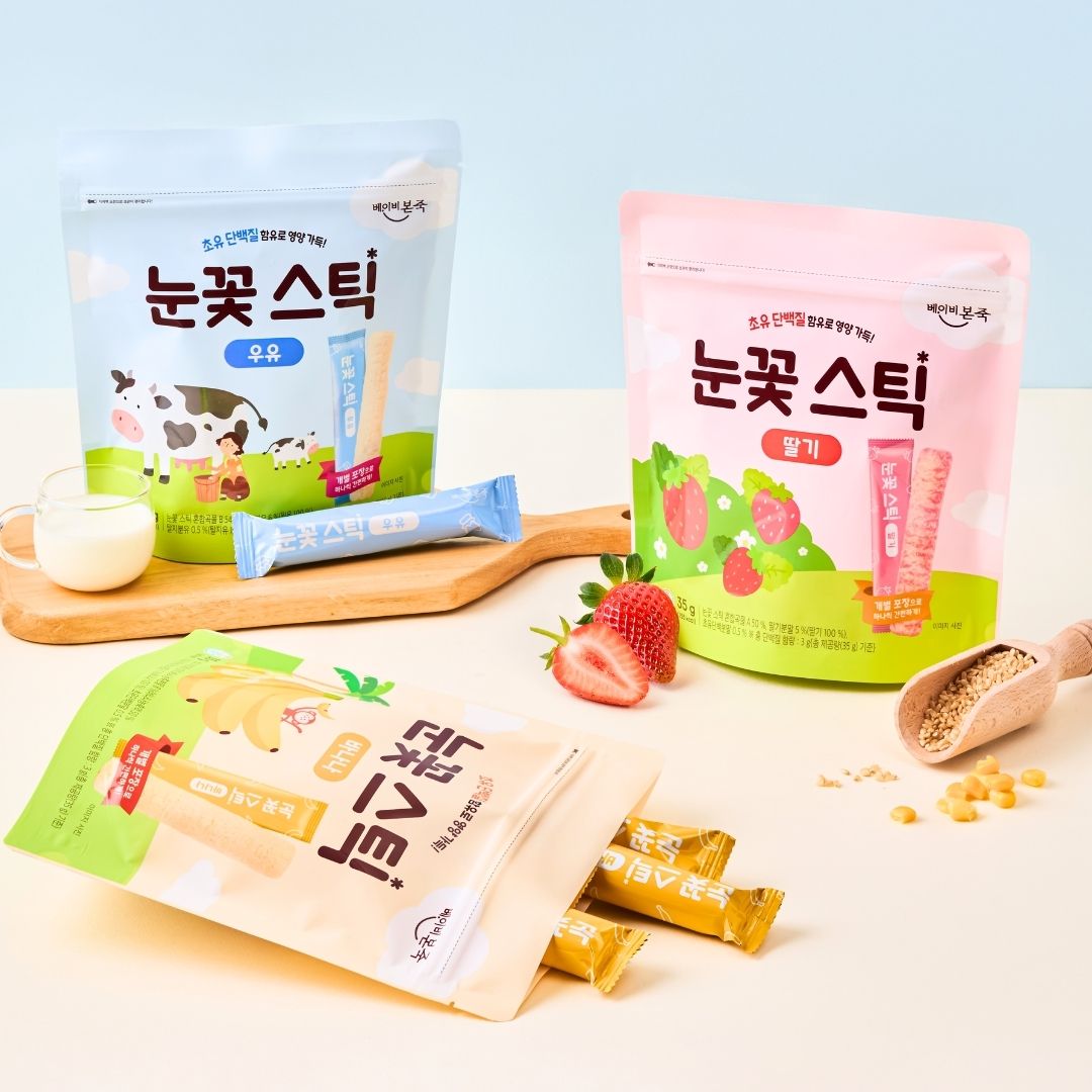 Nutritious Brown Rice Snowflake Sticks Easy to Hold Snacks