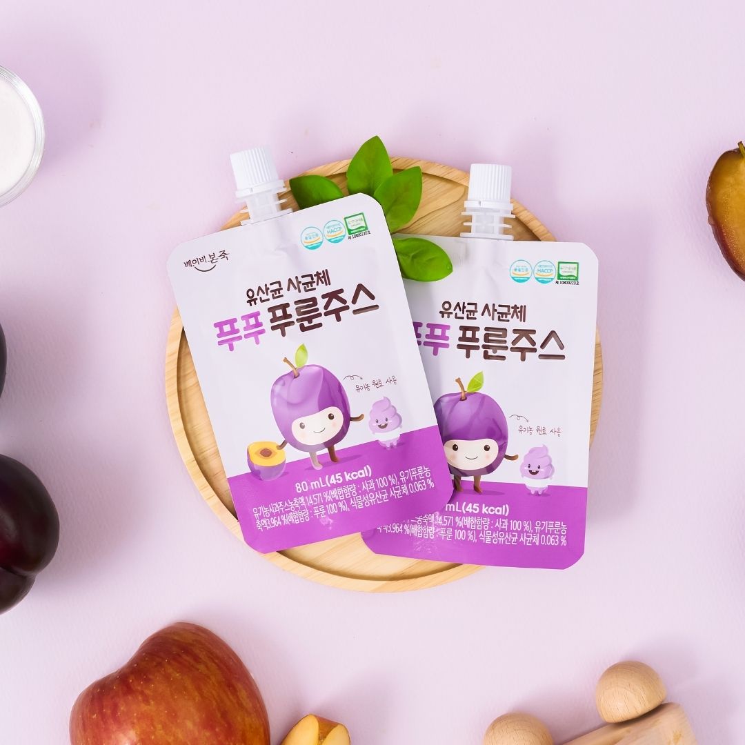 80ML x 15 pkts Organic Probiotic Prune Fruit Juice | Good for constipation and digestive system | Suitable for Little Tummy