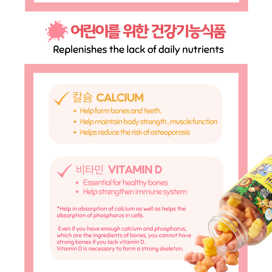 Korean Vitamin Gummies | Multivitamin | Calcium, Vitamin D | Vitamin C, Zinc
