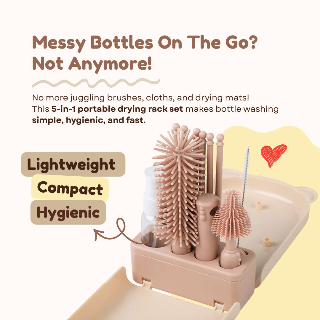 Travel Bottle Brush Set | Bottle Cleaning | Portable | Travel Easy