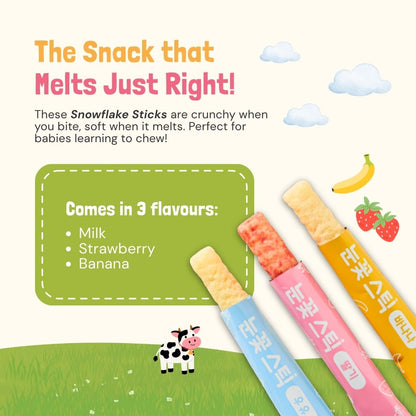 Nutritious Brown Rice Snowflake Sticks Easy to Hold Snacks