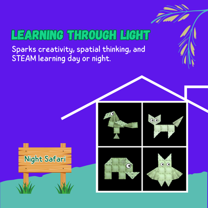 22 Pcs Lumos Magnetic Tiles | Glow tiles with light for Stem Play | Educational