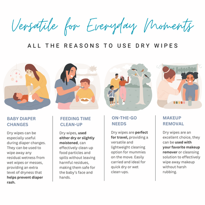 100% Premium Cotton Dry Wipes