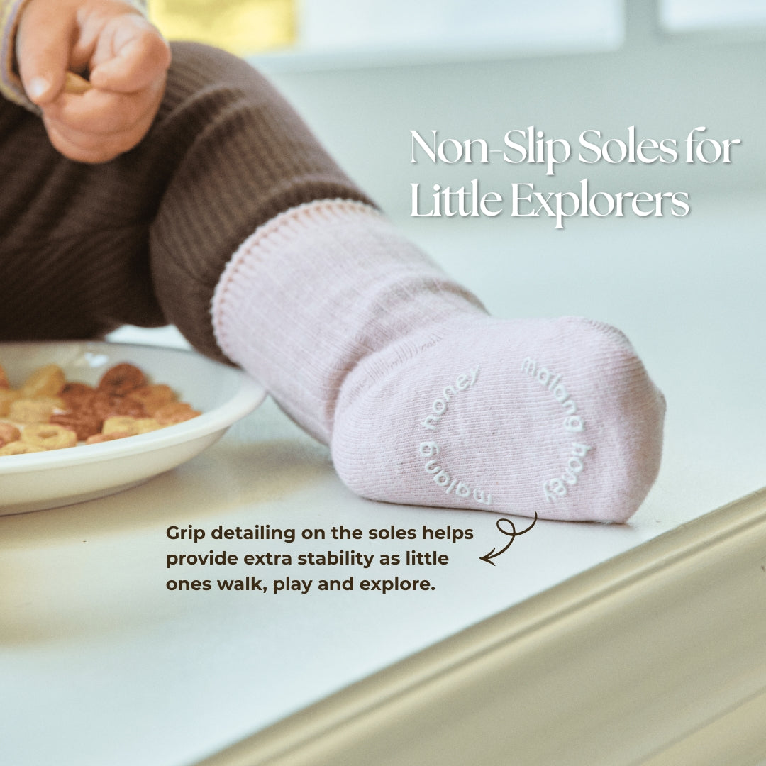 Non-slip Grip Soles Soft & Stretchy Baby Socks | For >3Y