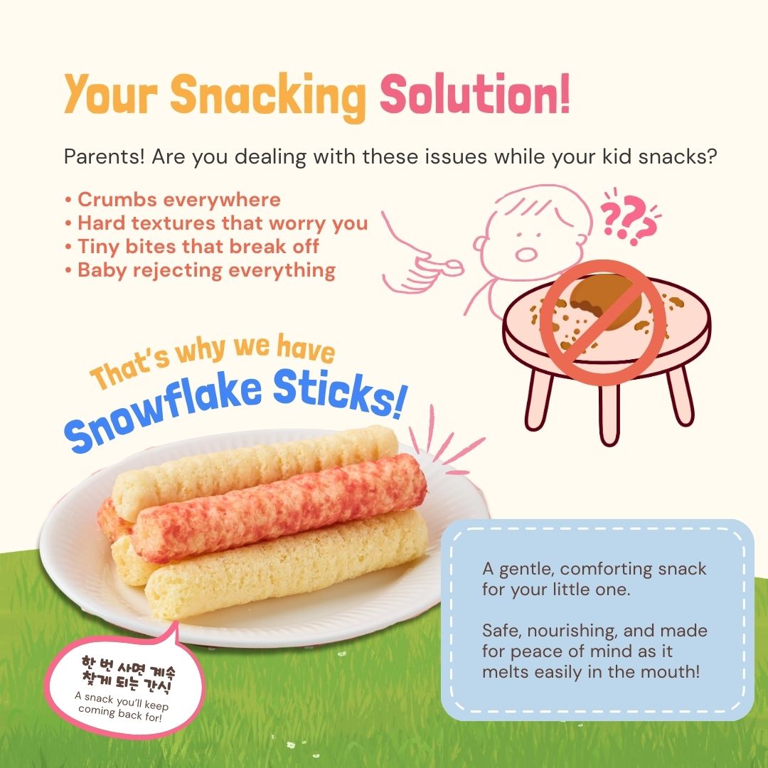 Nutritious Brown Rice Snowflake Sticks Easy to Hold Snacks