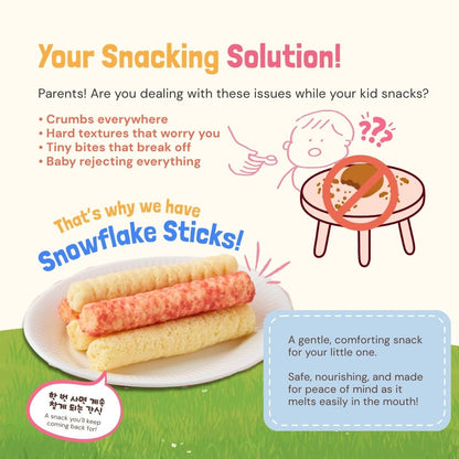 Nutritious Brown Rice Snowflake Sticks Easy to Hold Snacks