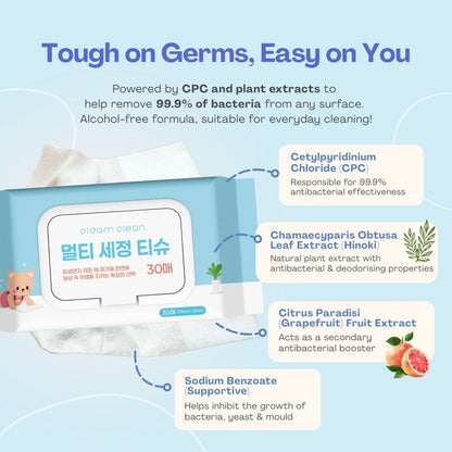 Oldam Multi-purpose Clean Wipes | Extra Large, Ultra Thick