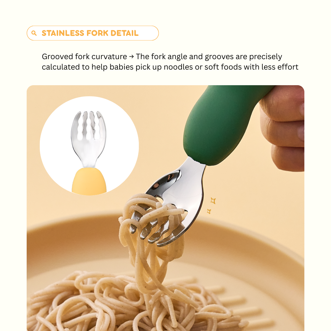 Ergonomic Stainless Steel Spoon Fork Set | Easy Grip, Storage Case Included