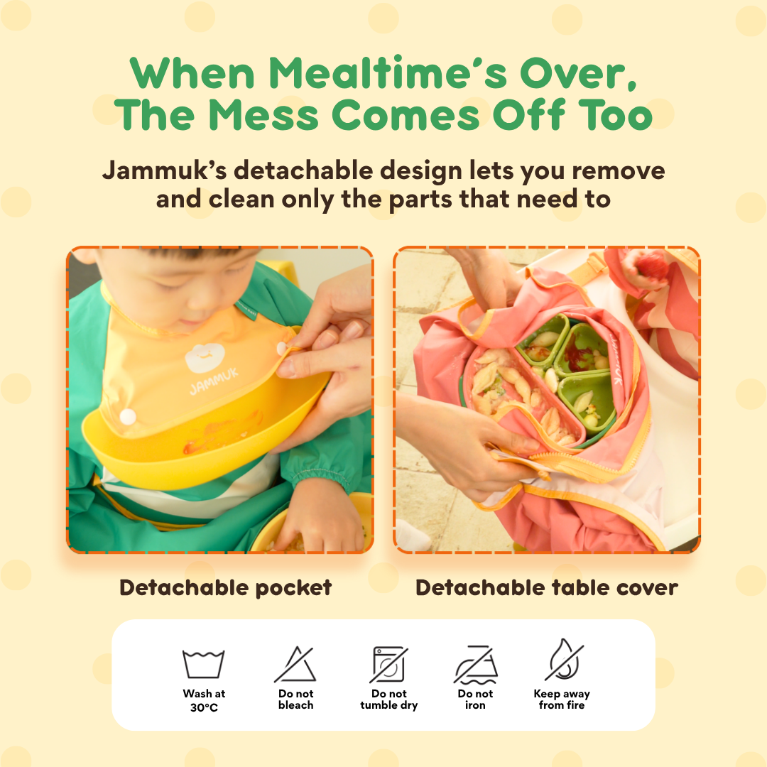 Full Covering Feeding Bibs Set | Detachable Food Catcher, Bib and Table Cover