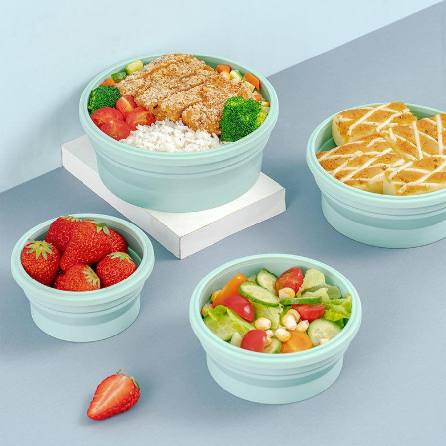 Collapsible Food Grade Silicone Lunch / Snack Container