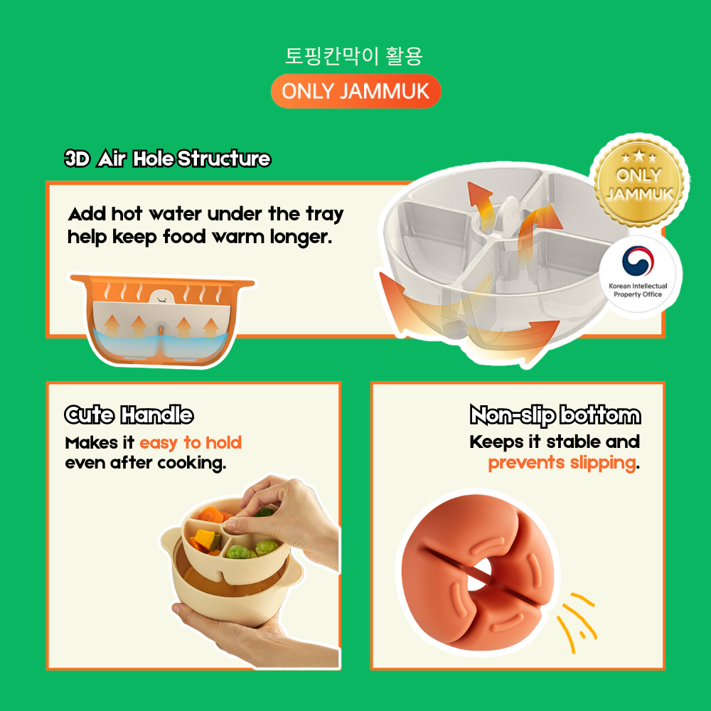 3 in 1 Food Silicone Multi Steamer Set | Microwave, Steamer, Rice cooker & Dish washer safe