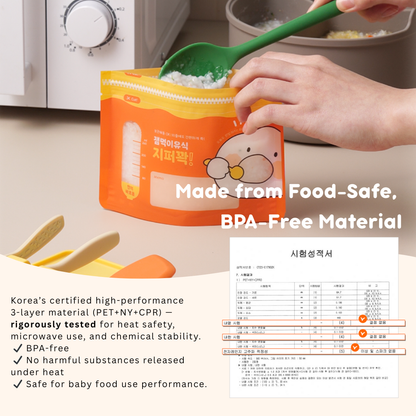 Microwavable Baby Food Storage Zipper Bags | Hygiene / Easy Heating Up 260ml X 25pcs
