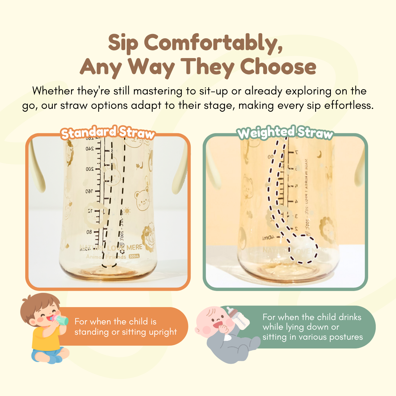 Anti-Leak Lightweight Straw Bottle | Daily Sip Companion | Easy to Clean