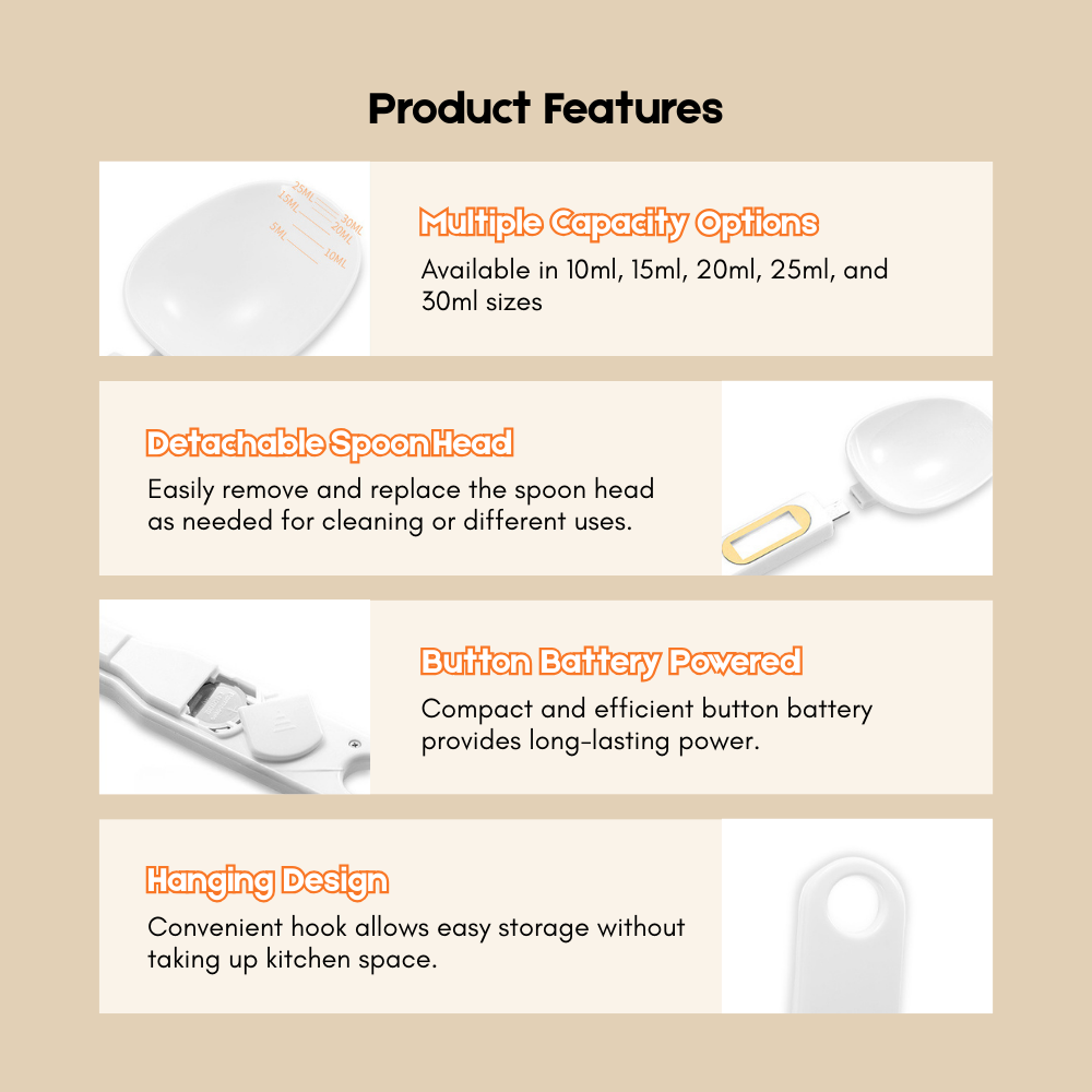 Digital Measuring Spoon Scale | High Precision | For Cooking, Baking & Baby Food