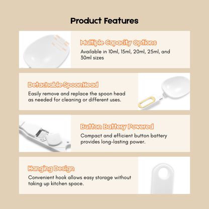 Digital Measuring Spoon Scale | High Precision | For Cooking, Baking & Baby Food