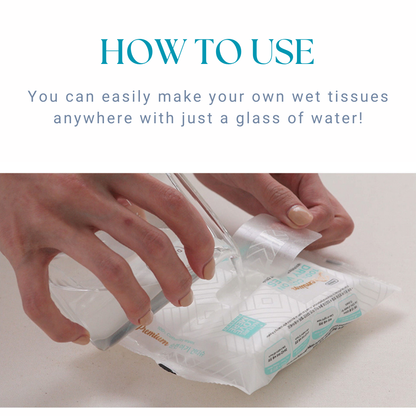 100% Premium Cotton Dry Wipes