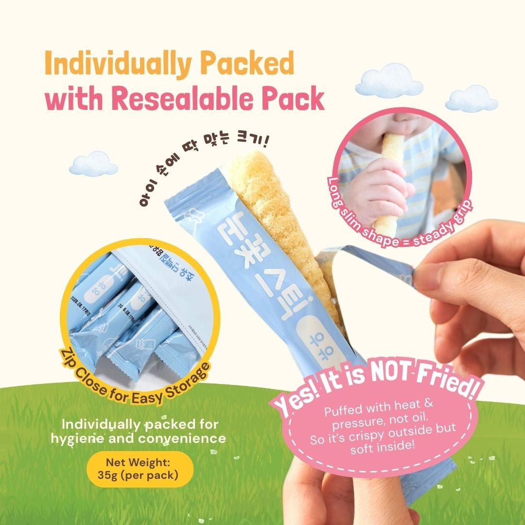 Nutritious Brown Rice Snowflake Sticks Easy to Hold Snacks