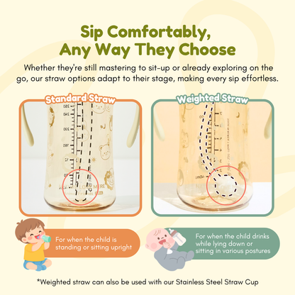 Double Insulation Stainless Steel Straw Bottle| Non-slip Cover | Keeps Hot and Cold Drinks
