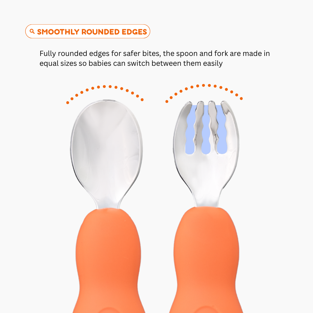 Ergonomic Stainless Steel Spoon Fork Set | Easy Grip, Storage Case Included