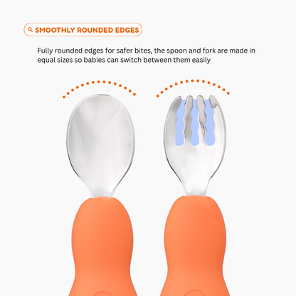 Ergonomic Stainless Steel Spoon Fork Set | Easy Grip, Storage Case Included