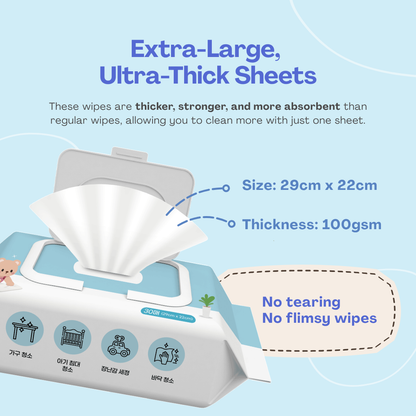 Oldam Multi-purpose Clean Wipes | Extra Large, Ultra Thick