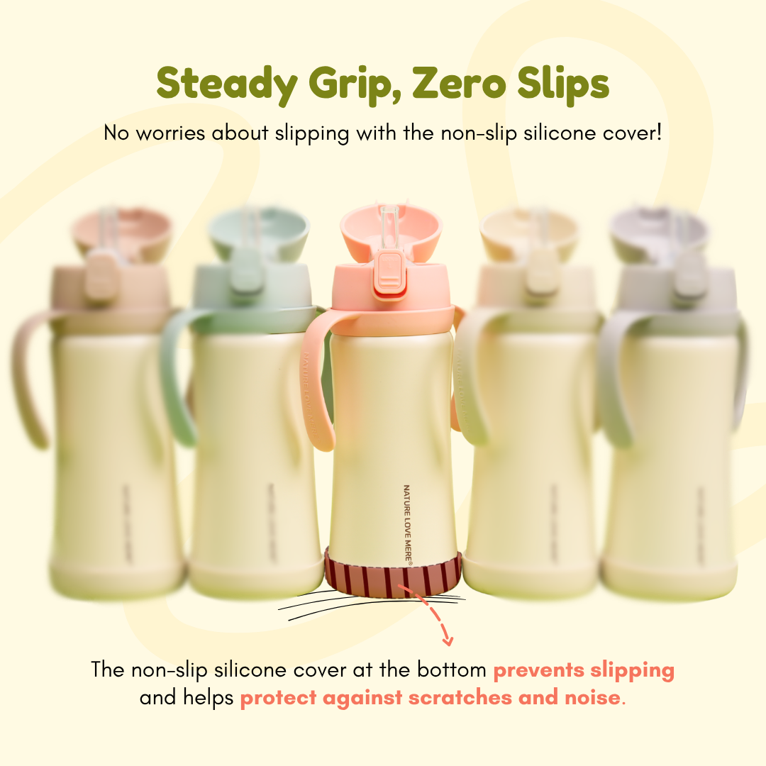 Double Insulation Stainless Steel Straw Bottle| Non-slip Cover | Keeps Hot and Cold Drinks