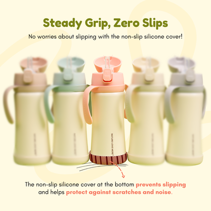 Double Insulation Stainless Steel Straw Bottle| Non-slip Cover | Keeps Hot and Cold Drinks