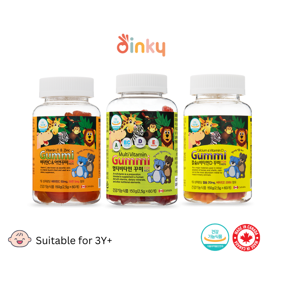 Korean Vitamin Gummies | Multivitamin | Calcium, Vitamin D | Vitamin C, Zinc