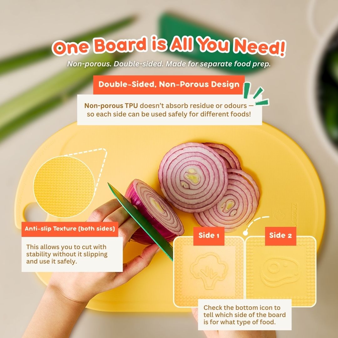 Stainless Steel Cutting Knifes and Double Sided Chopping Board