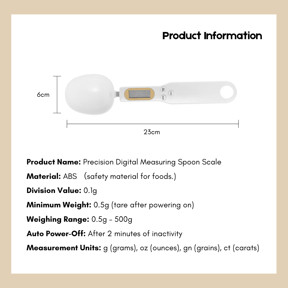 Digital Measuring Spoon Scale | High Precision | For Cooking, Baking & Baby Food