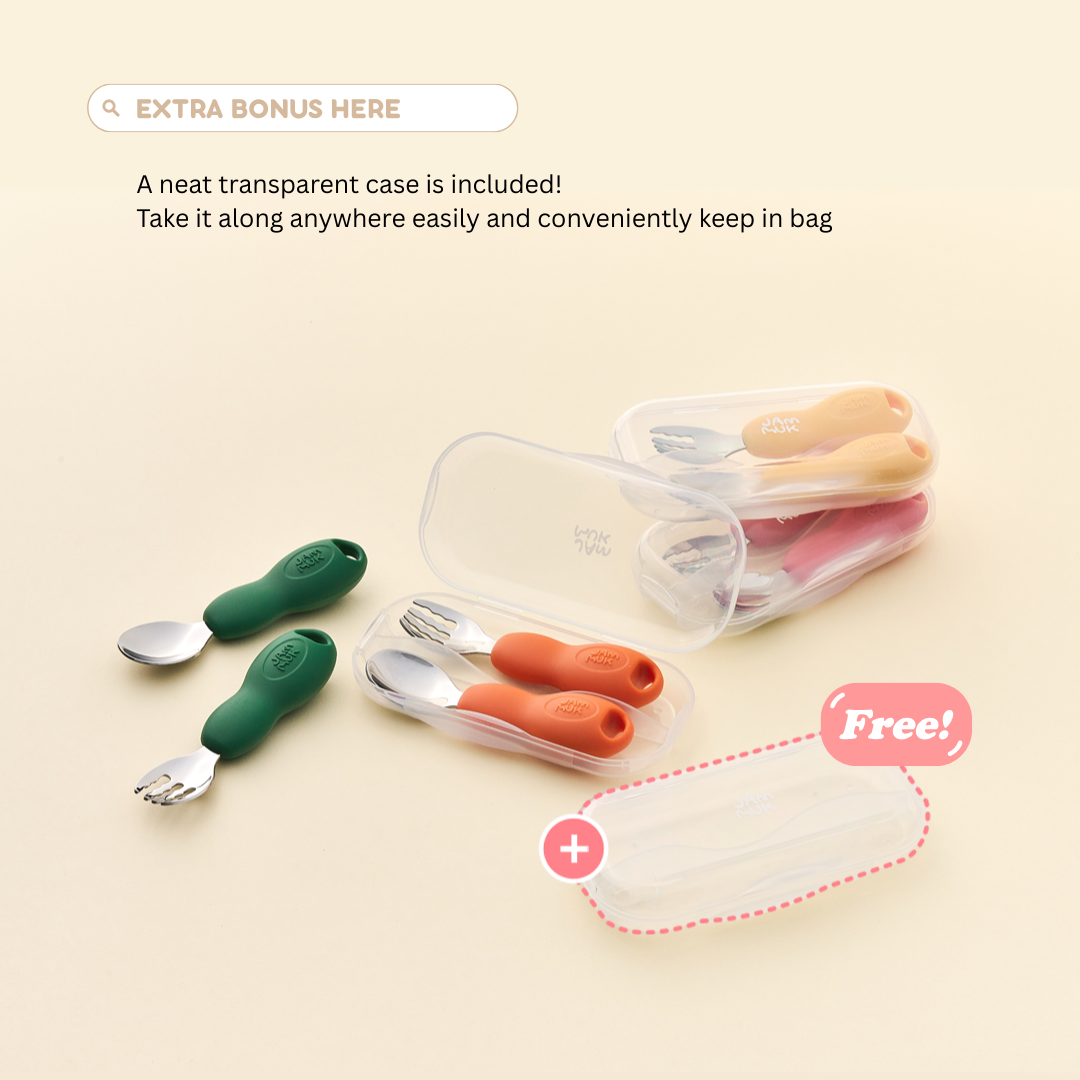 Ergonomic Stainless Steel Spoon Fork Set | Easy Grip, Storage Case Included