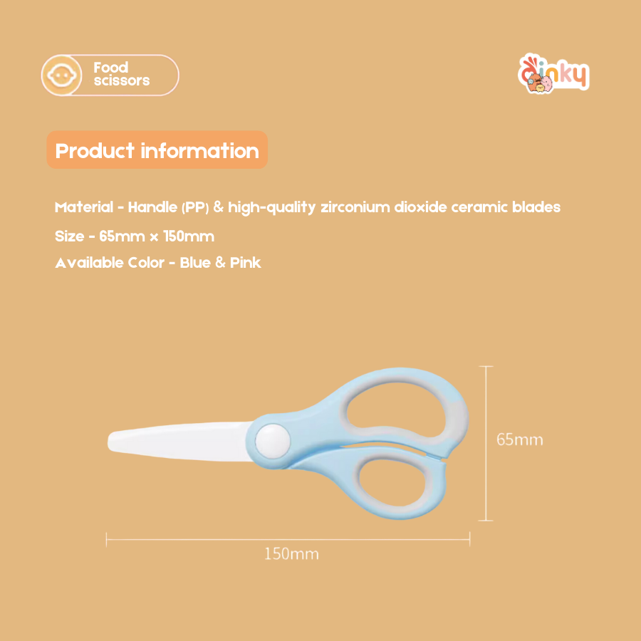 Ceramic Food Scissors with Storage Case for easier baby mealtime