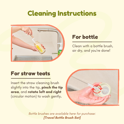 Double Insulation Stainless Steel Straw Bottle| Non-slip Cover | Keeps Hot and Cold Drinks