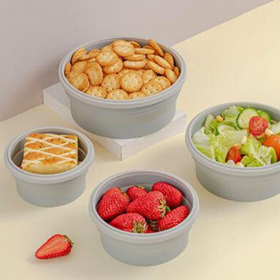 Collapsible Food Grade Silicone Lunch / Snack Container