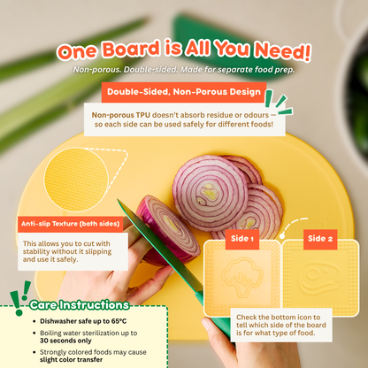 Stainless Steel Cutting Knifes and Double Sided Chopping Board